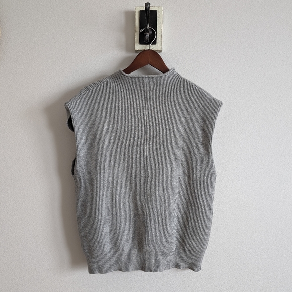 NWOT Viral ANRABESS Sleeveless Turtleneck Knit Sweater FP Dupe Gray - Picture 5 of 6